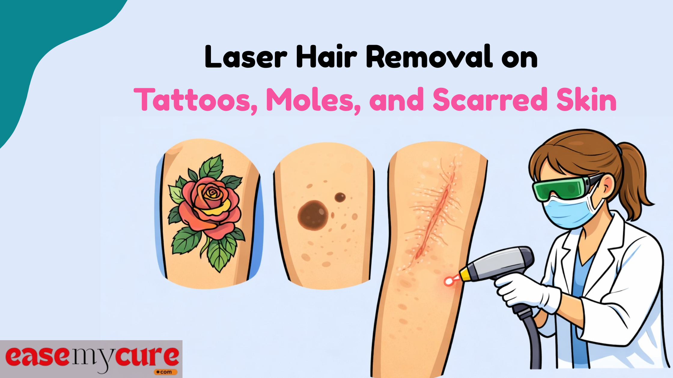 Laser Hair Removal on Tattoos, Moles, and Scarred Skin